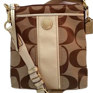 Coach Signature Stripe Swingpack Crossbody Bag